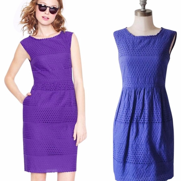 J. Crew Dresses & Skirts - J. Crew purple blue Lucille eyelet dress size 6